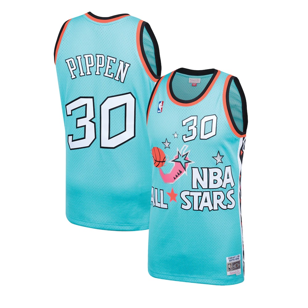 Scottie Pippen NBA All star Hardwood Classic 1996-1997 Mitchell & Ness Mens  Teal Swingman Jersey – Stephen Sports