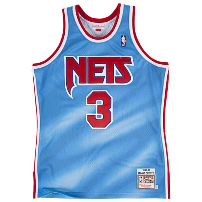 Mitchell & Ness Men's Mitchell & Ness Drazen Petrovic White New Jersey Nets  1996-97 Hardwood Classics NBA 75th Anniversary Diamond Swingman Jersey