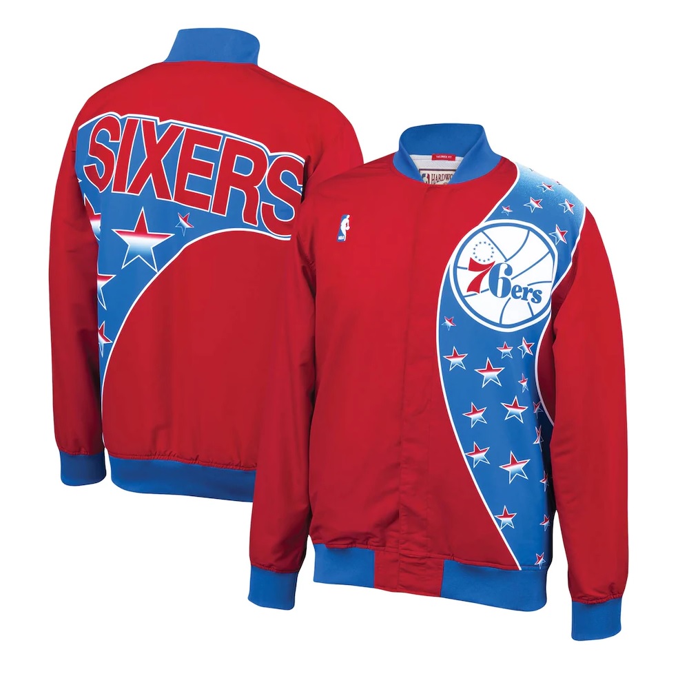 Vintage Philadelphia 76ers Sixers Hardwood Classics Jersey Warmup Shirt 2XL