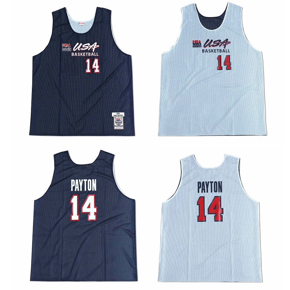 Men's Mitchell & Ness Gary Payton Navy/White USA Basketball Hardwood  Classics 1996 Authentic Warmup Jersey