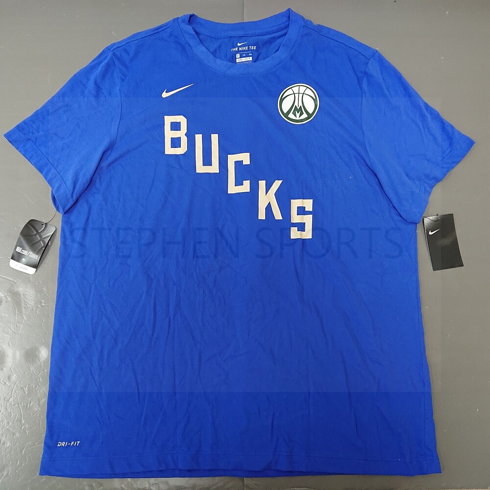 Nike Men's NBA Milwaukee Bucks Giannis Antetokounmpo #34 Dri-FIT Blue Earned Edition T-Shirt