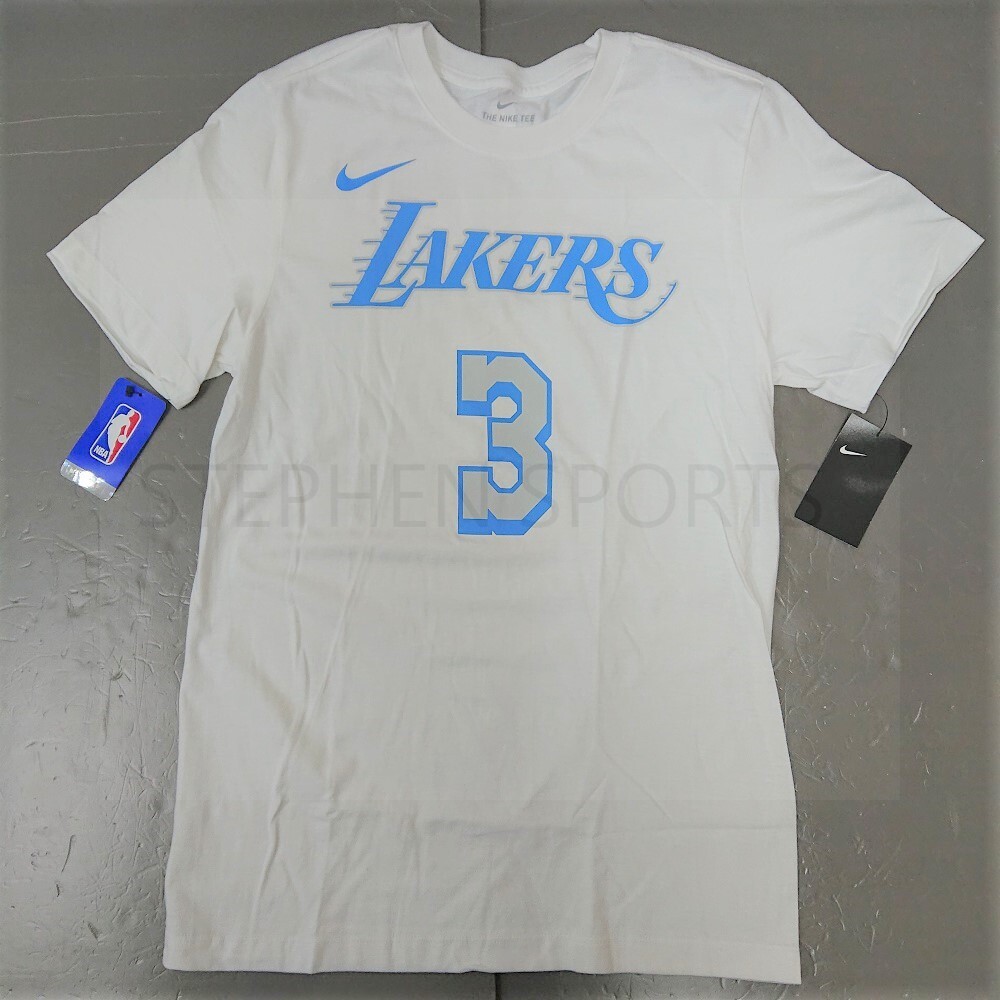 Nike Men's NBA Angeles Lakers 2020-21 City Edition White Anthony Davis #3 Cotton T-Shirt – Stephen Sports