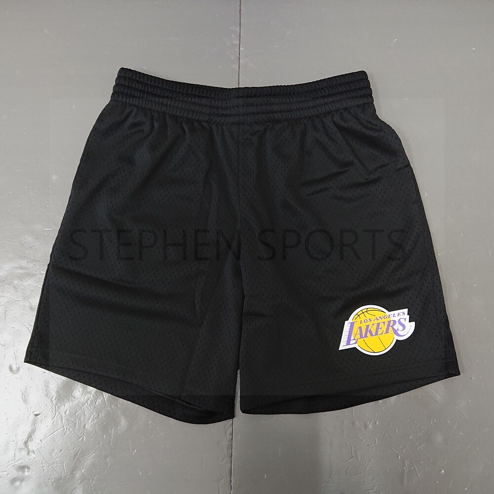 Los Angeles Lakers Mesh Court Shorts - Black - Throwback