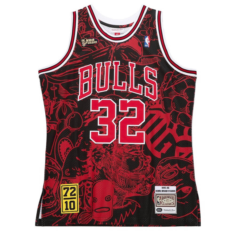 Mitchell & Ness Mens Chicago Bulls Hebru Shorts 'Black/Red' L