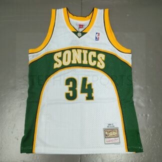 Vintage Seattle Sonics Yellow Kids Nike NBA 34 Allen Jersey 