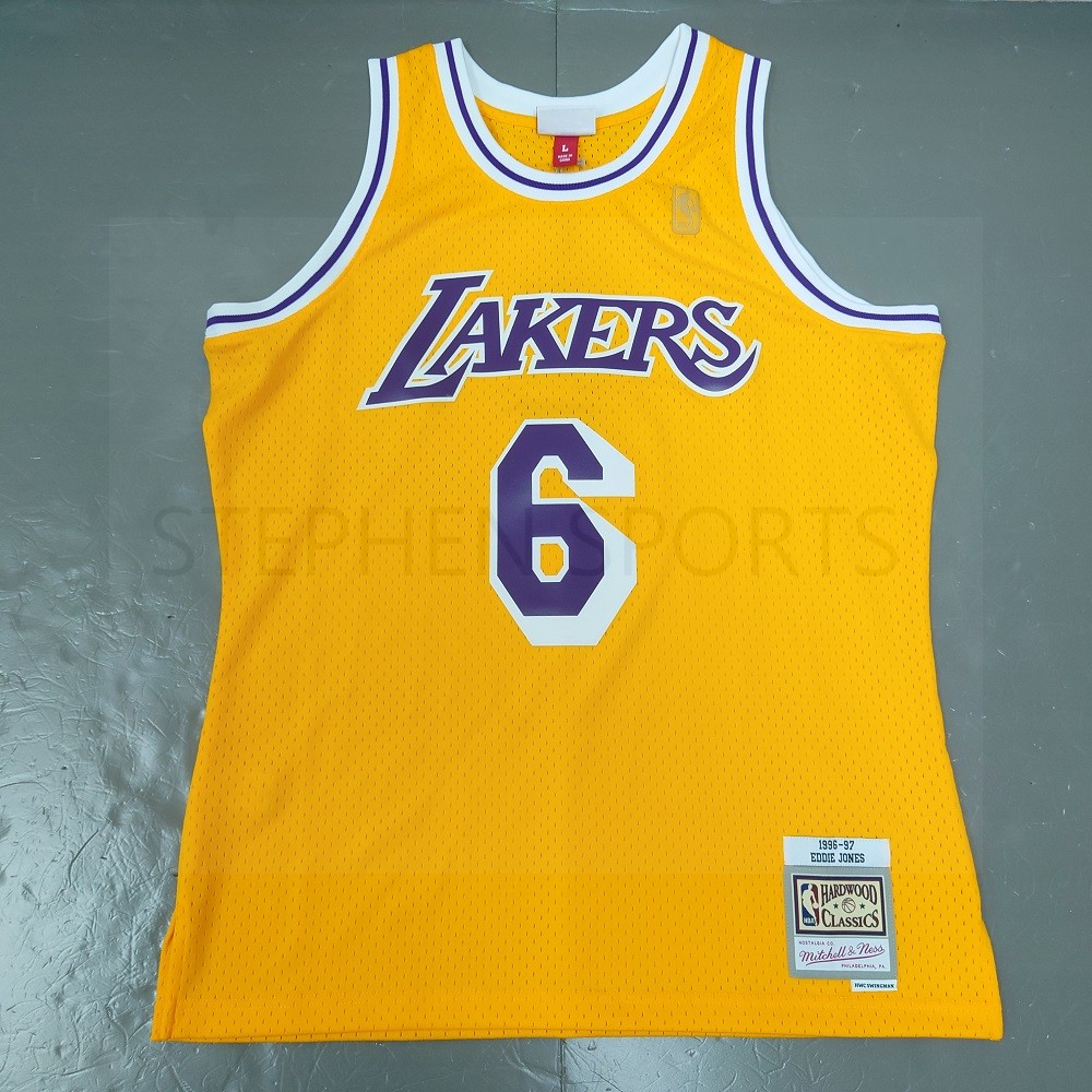 Mitchell & Ness Swingman Eddie Jones Los Angeles Lakers Home 1996-97 Jersey