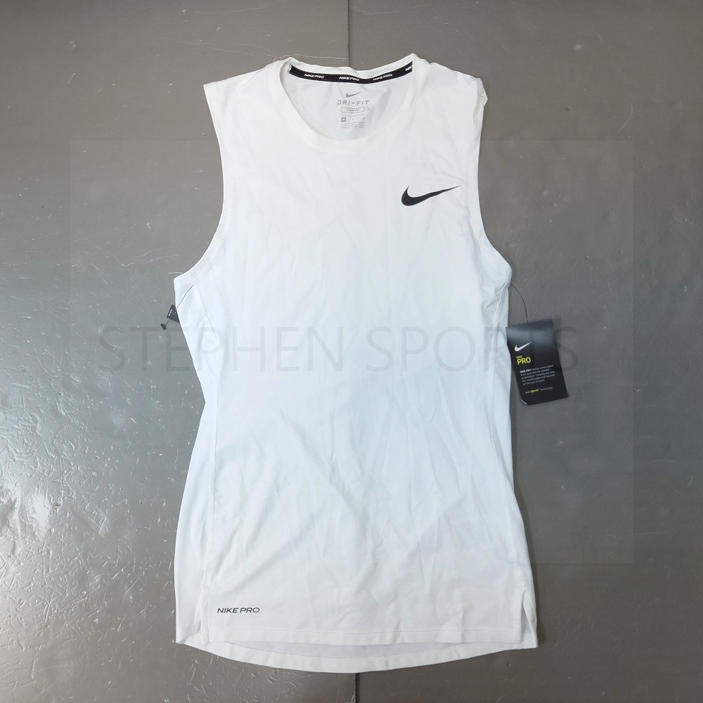 Nike Pro Compression Sleeveless Top- white - Stephen Sports